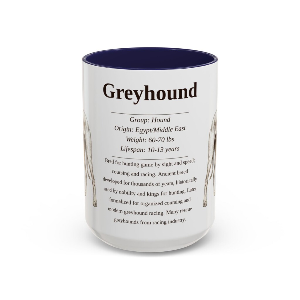 15oz Greyhound Mug, Orange, front view