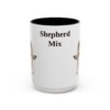 15oz Shepherd Mix Mug, Vintage Dog Portrait Coffee Mug, Dog Lover Gift