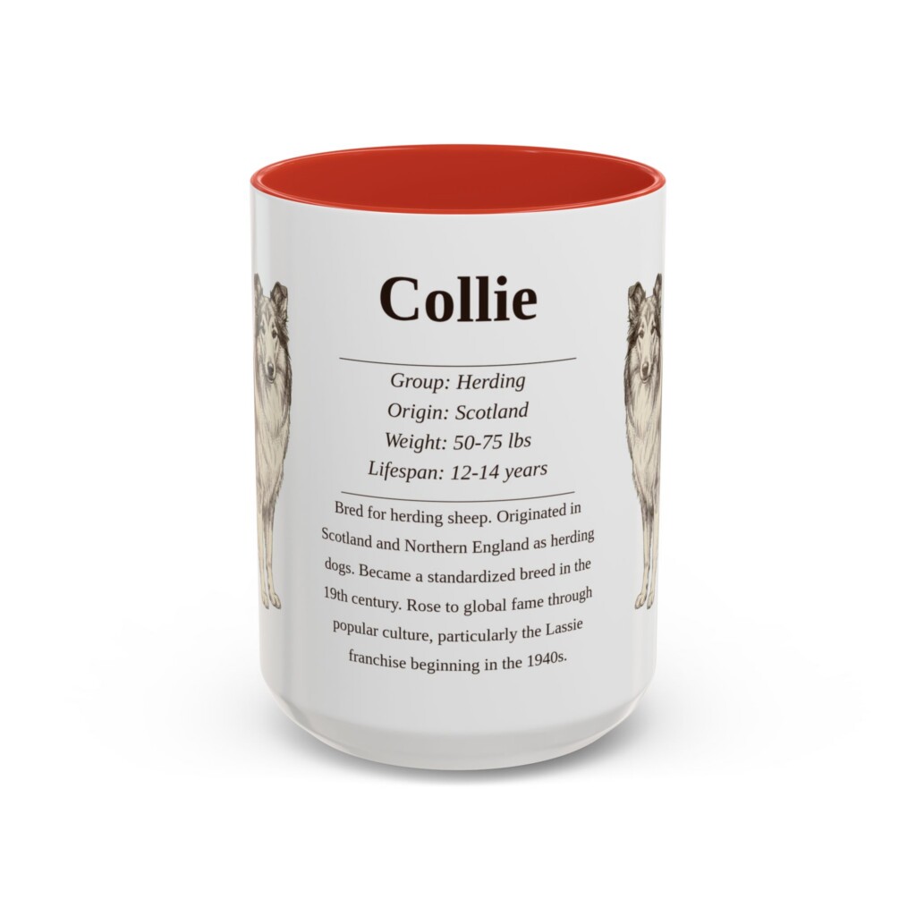 15oz Collie Mug, Navy, front view
