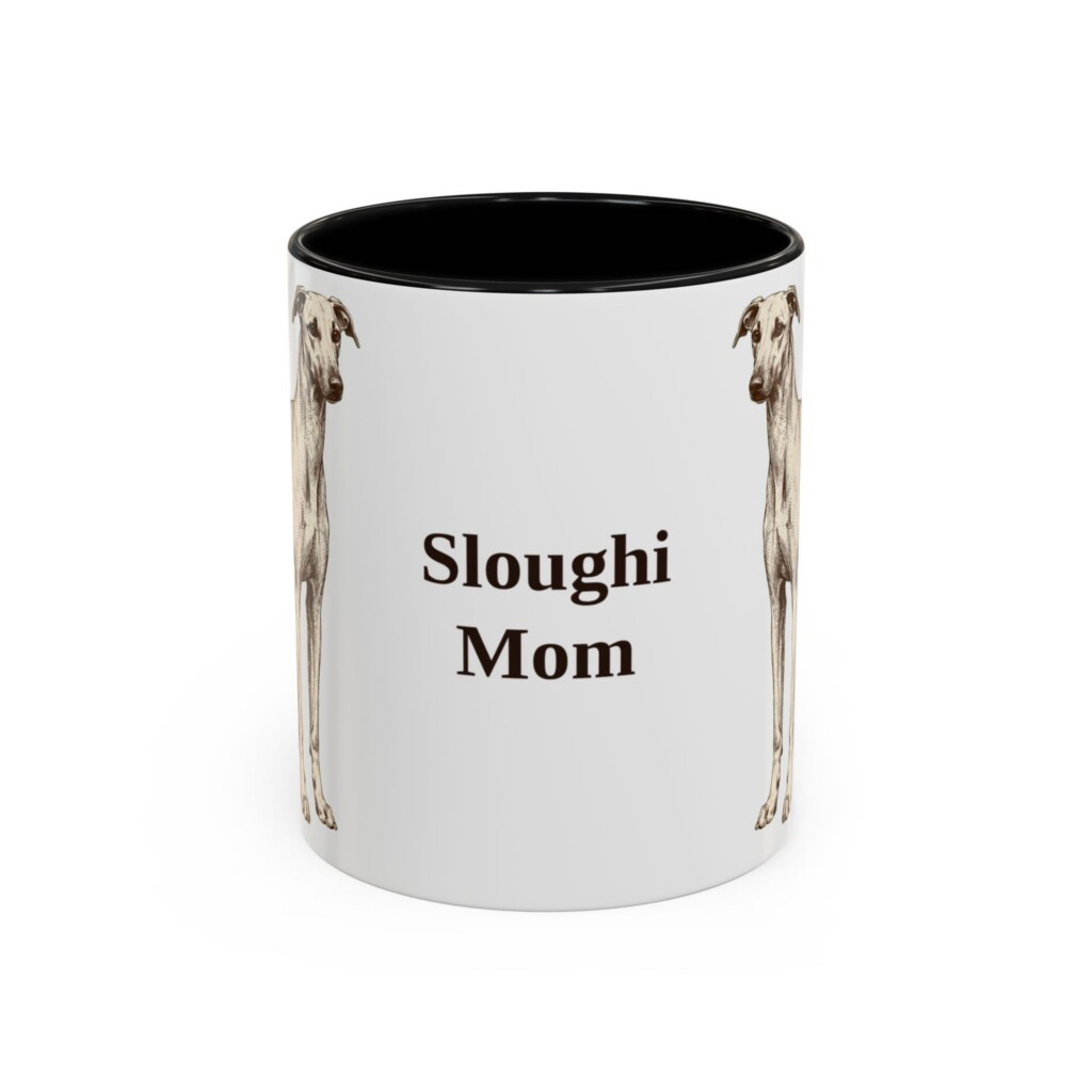 11oz Sloughi Dog Mom Mug, Vintage Sketch Coffee Mug, Dog Mom Gift