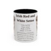 11oz Irish Red and White Setter Mug, Illustrated Dog Breed Facts Coffee Mug, Vintage Dog Keepsake Gift