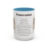 15oz Pomeranian Mug, Light Blue, front view