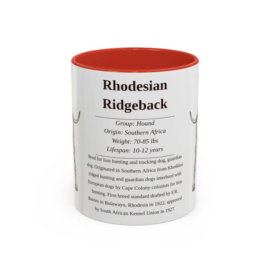 11oz Rhodesian Ridgeback Mug, Navy, front view