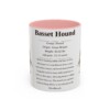 11oz Basset Hound Mug, Purple, front view