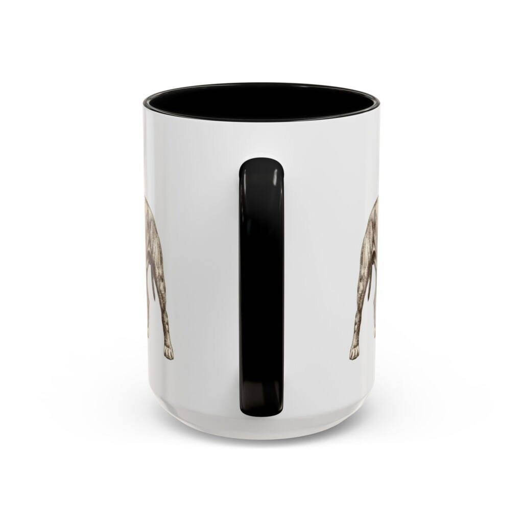 15oz Pit Bull Mug, Black, back view