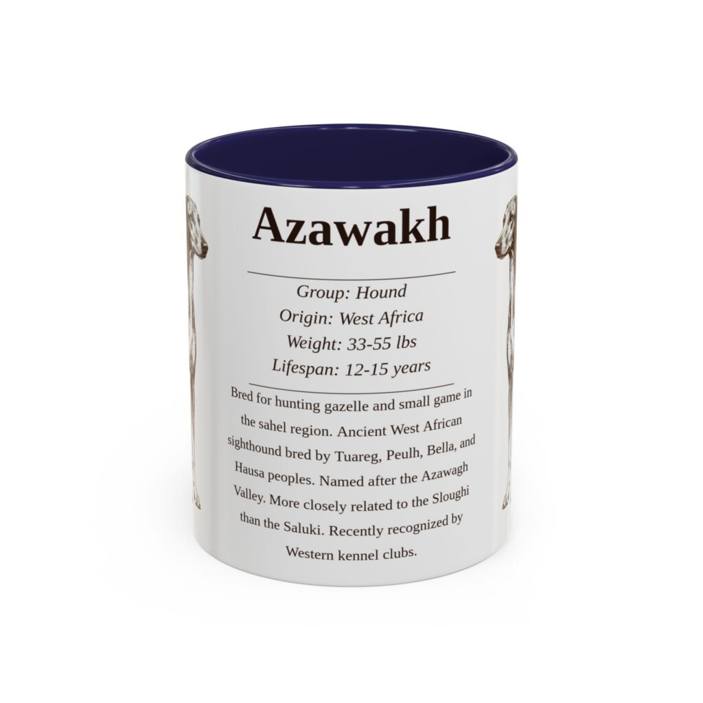 11oz Azawakh Mug, Yellow, front view