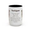 15oz Yorkipoo Mug, Illustrated Dog Breed Facts Coffee Mug, Vintage Dog Keepsake Gift