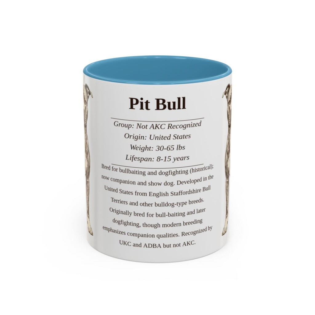 11oz Pit Bull Mug, Orange, front view