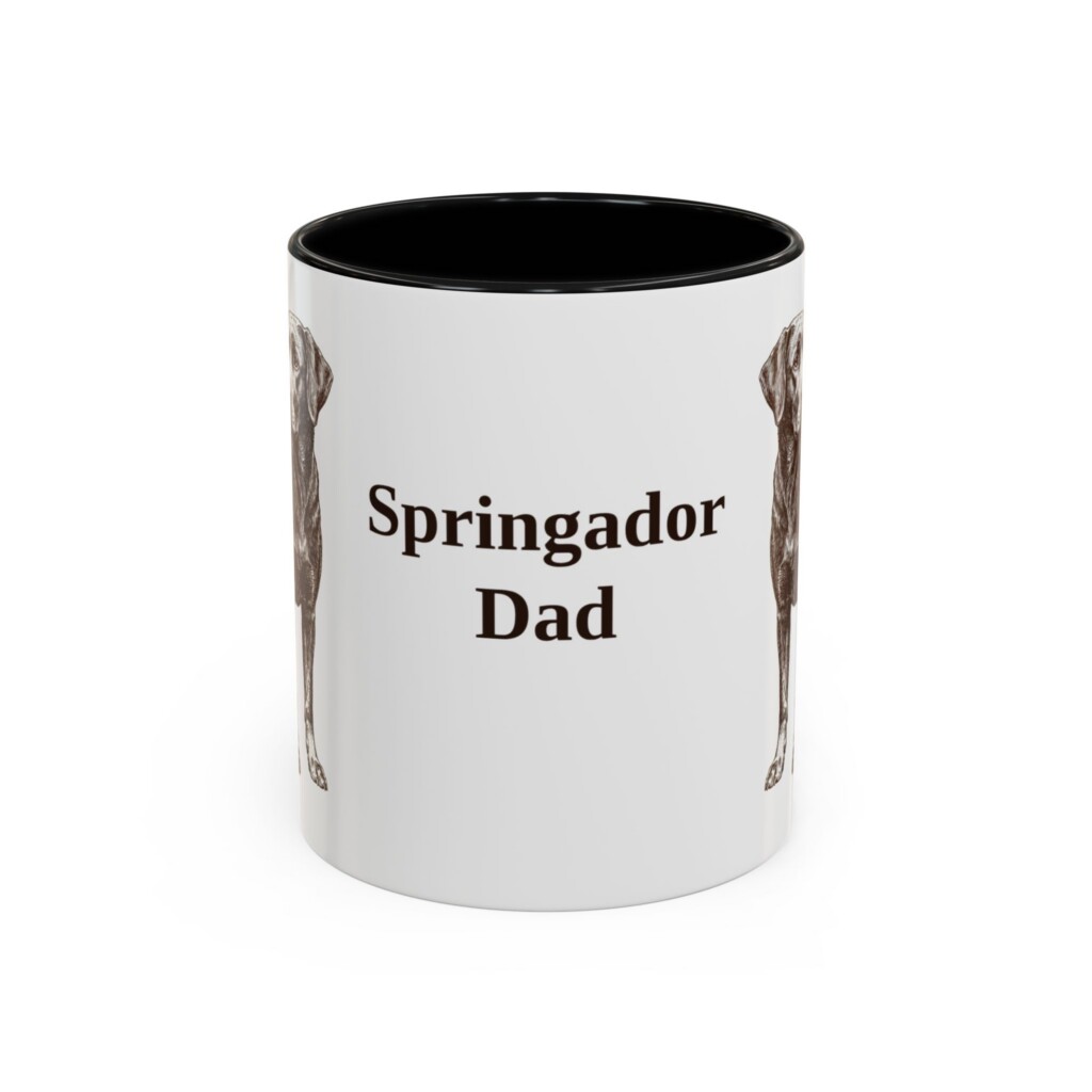 11oz Springador Dog Dad Mug, Vintage Sketch Coffee Mug, Dog Dad Gift