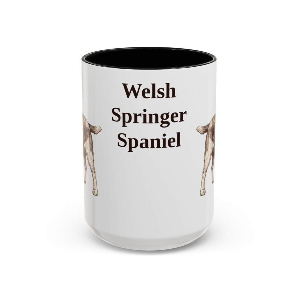 15oz Welsh Springer Spaniel Mug, Vintage Dog Portrait Coffee Mug, Dog Lover Gift