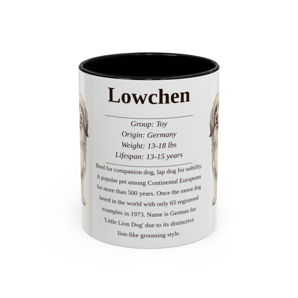 11oz Lowchen Mug, Black, front view