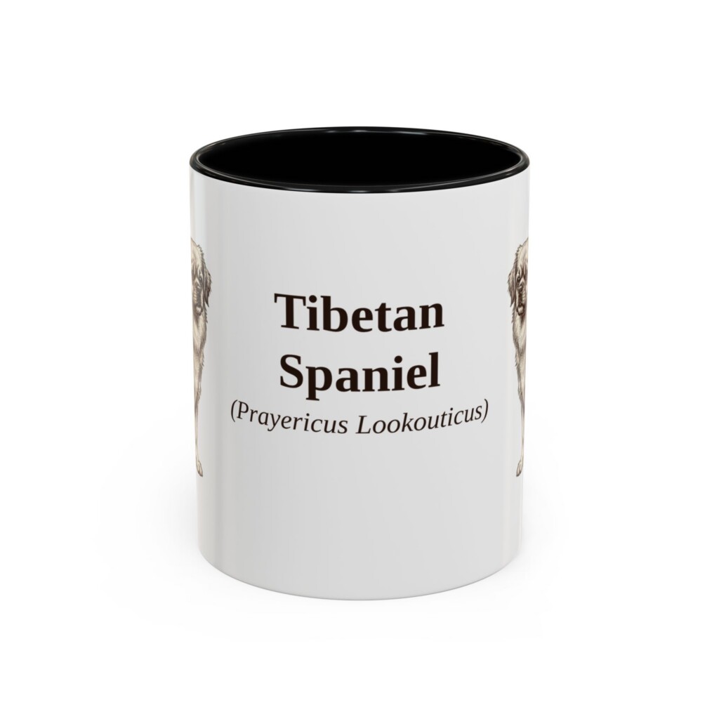 11oz Tibetan Spaniel Latin Mug, Vintage Dog Coffee Mug, Dog Lover Gift