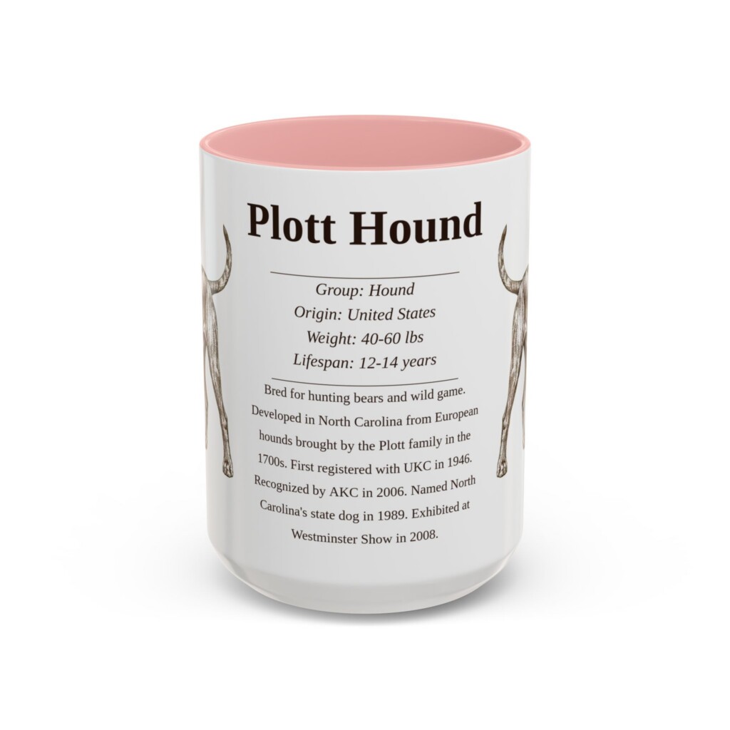 15oz Plott Hound Mug, Yellow, front view