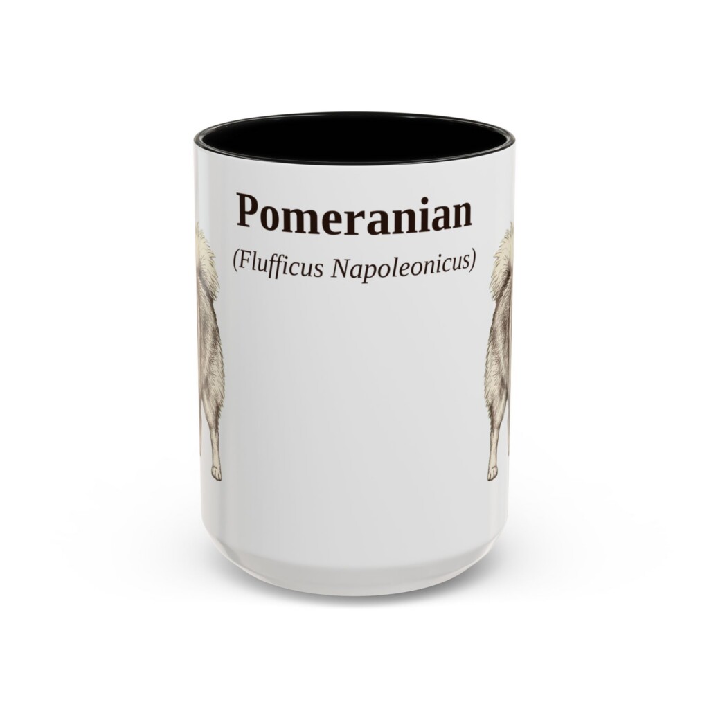 15oz Pomeranian Latin Mug, Vintage Dog Coffee Mug, Dog Lover Gift