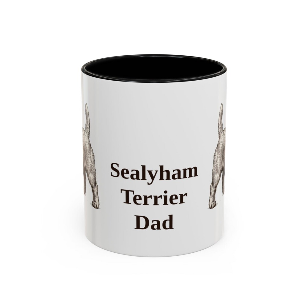 11oz Sealyham Terrier Dog Dad Mug, Vintage Sketch Coffee Mug, Dog Dad Gift
