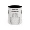 11oz Standard Schnauzer Mug, Illustrated Dog Breed Facts Coffee Mug, Vintage Dog Keepsake Gift
