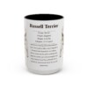 15oz Russell Terrier Mug, Illustrated Dog Breed Facts Coffee Mug, Vintage Dog Keepsake Gift