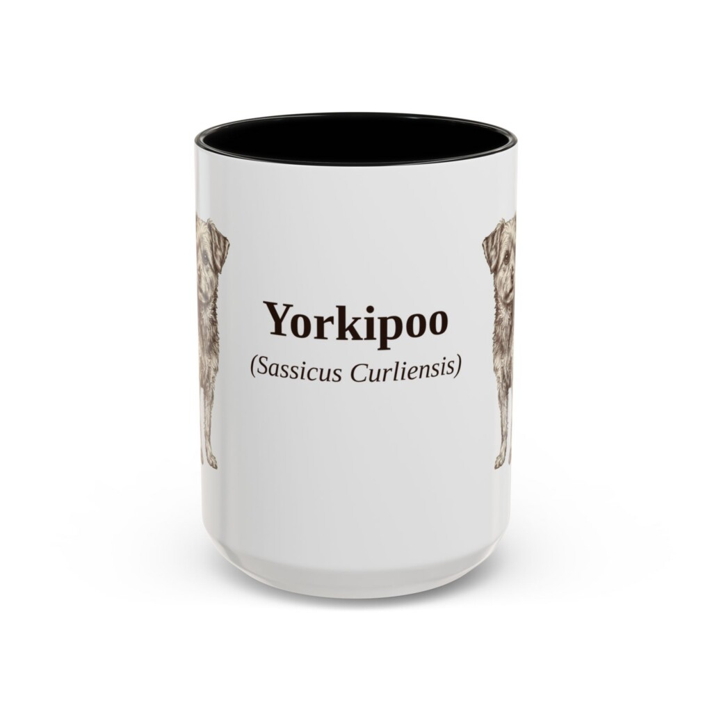 15oz Yorkipoo Latin Mug, Vintage Dog Coffee Mug, Dog Lover Gift