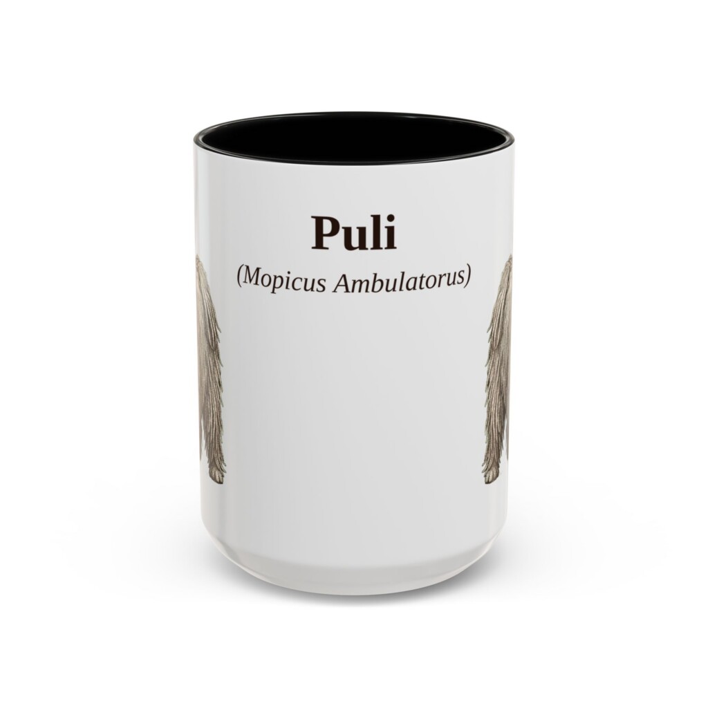 15oz Puli Latin Mug, Vintage Dog Coffee Mug, Dog Lover Gift