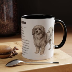 11oz Lowchen Mug, Black, lifestyle photo