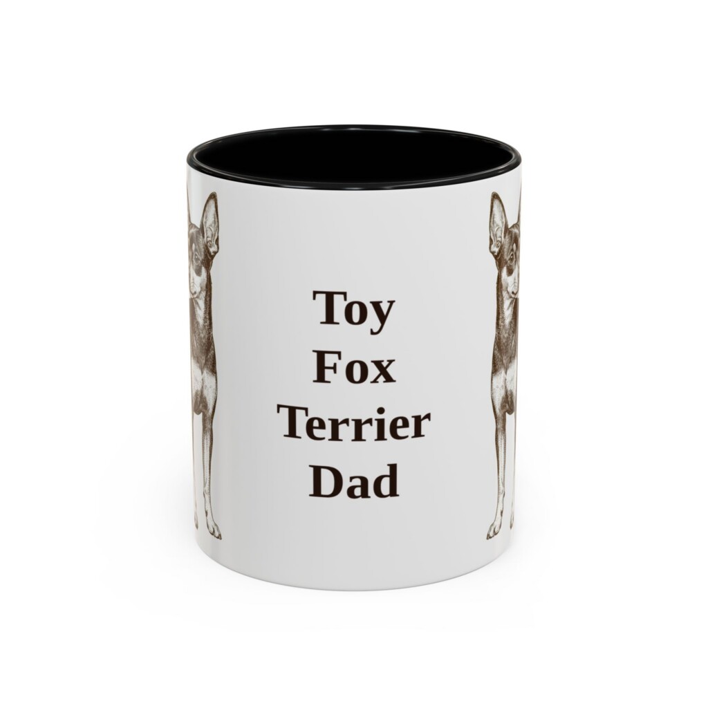 11oz Toy Fox Terrier Dog Dad Mug, Vintage Sketch Coffee Mug, Dog Dad Gift
