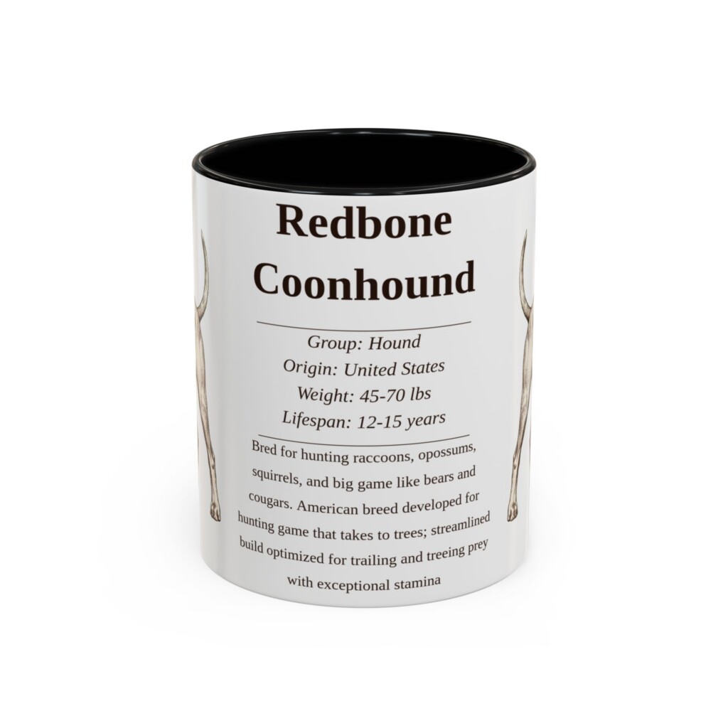 1787032438923852503_2048.jpeg 11oz Redbone Coonhound Mug, Illustrated Dog Breed Facts Coffee Mug, Vintage Dog Keepsake Gift