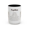 15oz Papillon Mug, Illustrated Dog Breed Facts Coffee Mug, Vintage Dog Keepsake Gift