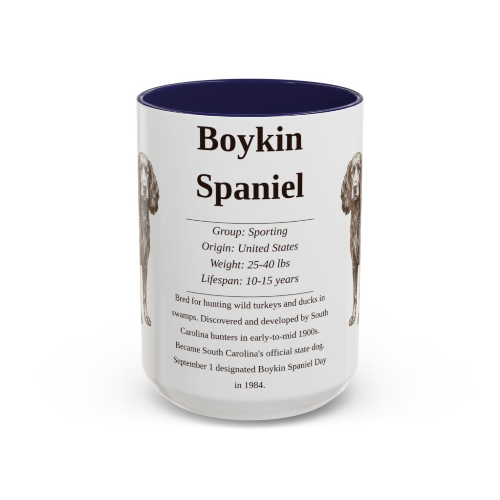 15oz Boykin Spaniel Mug, Orange, front view
