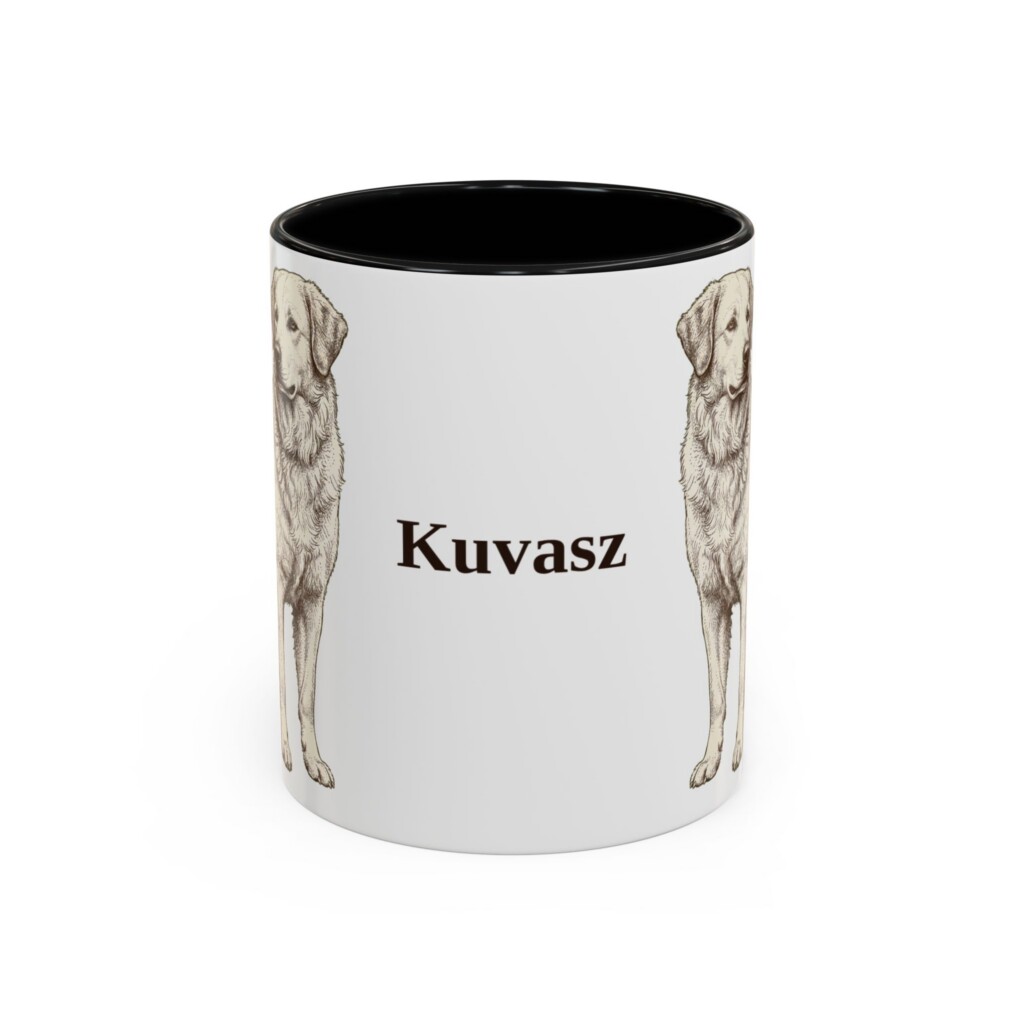 11oz Kuvasz Mug, Vintage Dog Portrait Coffee Mug, Dog Lover Gift