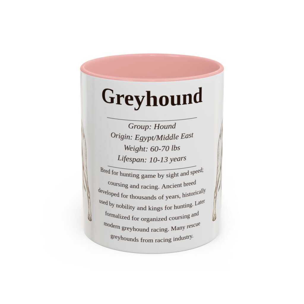 11oz Greyhound Mug, Purple, front view
