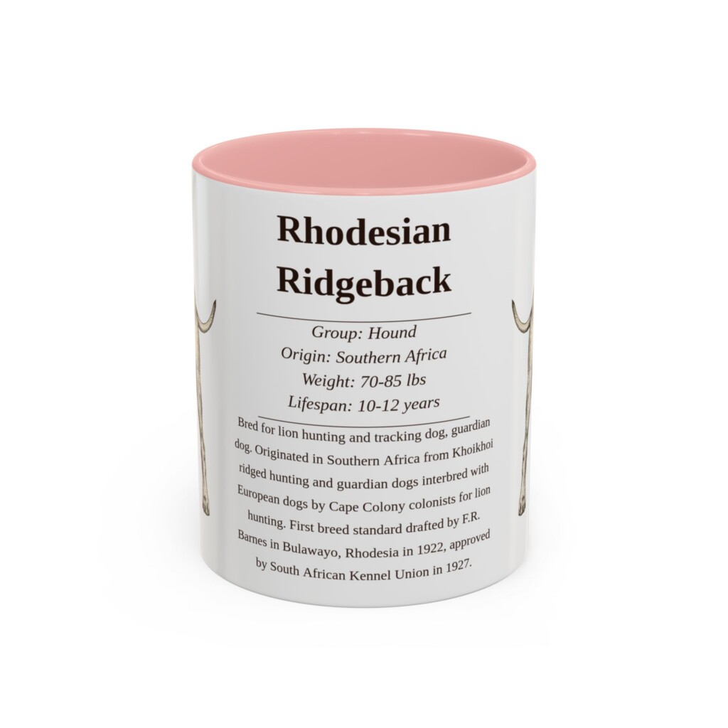 11oz Rhodesian Ridgeback Mug, Purple, front view