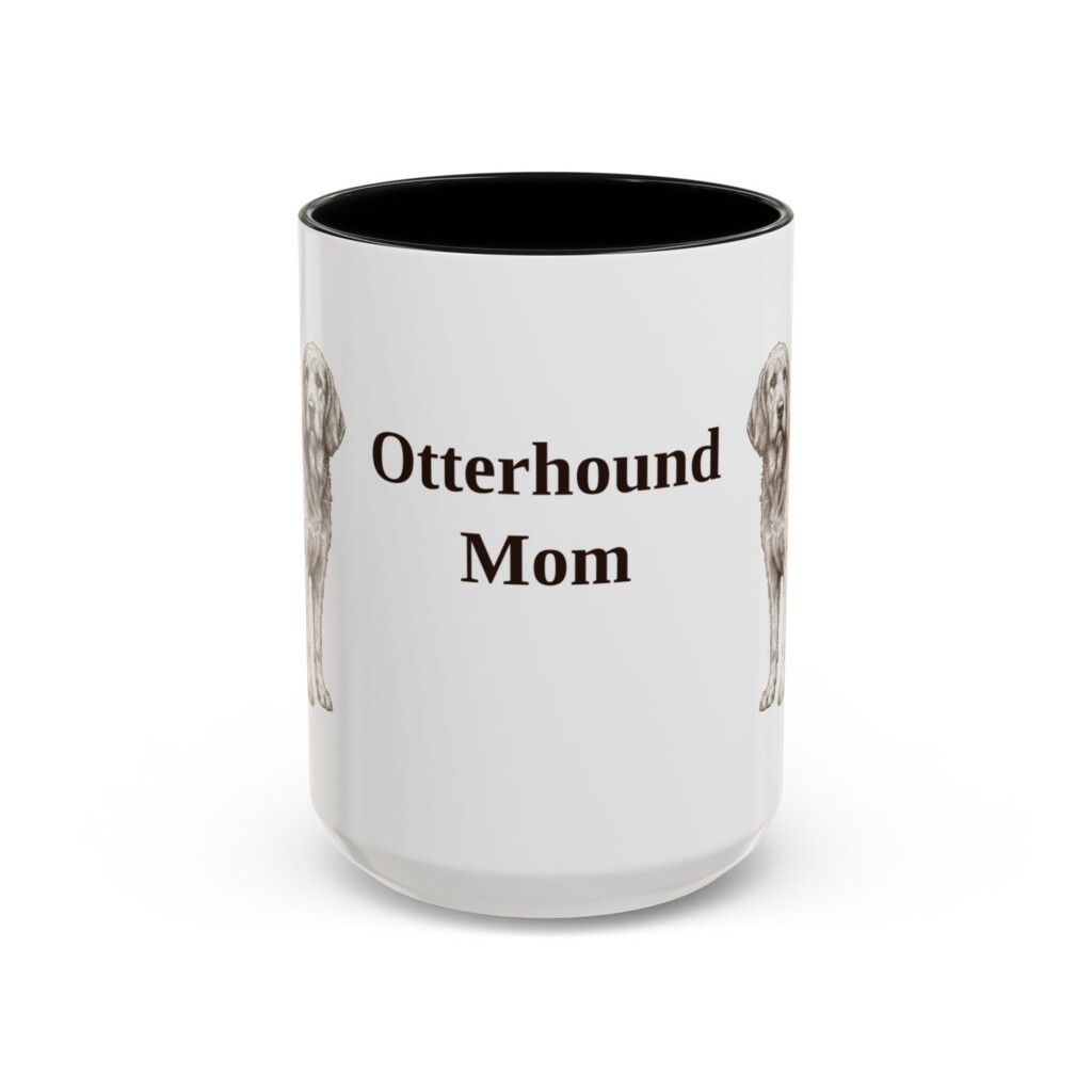 15oz Otterhound Dog Mom Mug, Vintage Sketch Coffee Mug, Dog Mom Gift