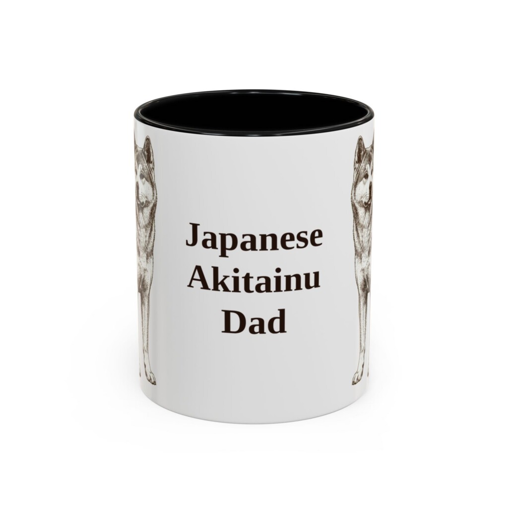 11oz Japanese Akitainu Dog Dad Mug, Vintage Sketch Coffee Mug, Dog Dad Gift