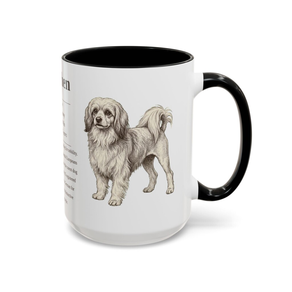 15oz Lowchen Mug, Black, right side view
