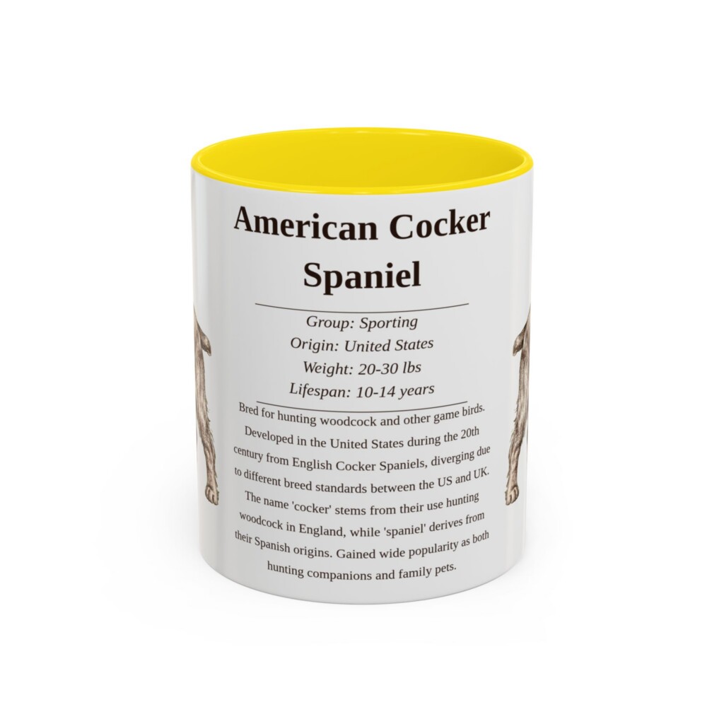 11oz American Cocker Spaniel Mug, Red, front view