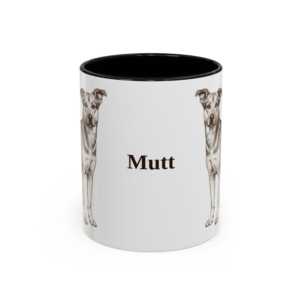 11oz Mutt Mug, Vintage Dog Portrait Coffee Mug, Dog Lover Gift