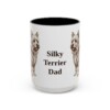 15oz Silky Terrier Dog Dad Mug, Vintage Sketch Coffee Mug, Dog Dad Gift