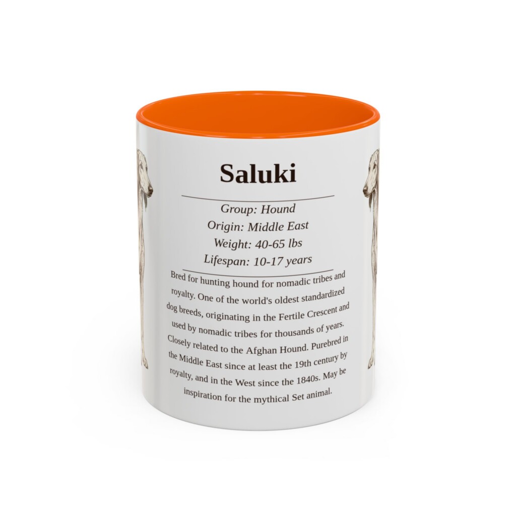 11oz Saluki Mug, Pink, front view