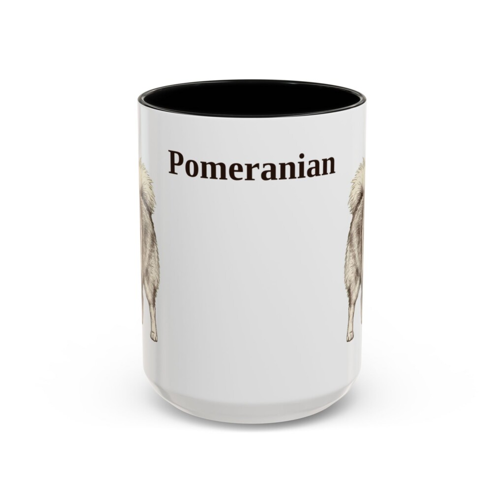 15oz Pomeranian Mug, Vintage Dog Portrait Coffee Mug, Dog Lover Gift