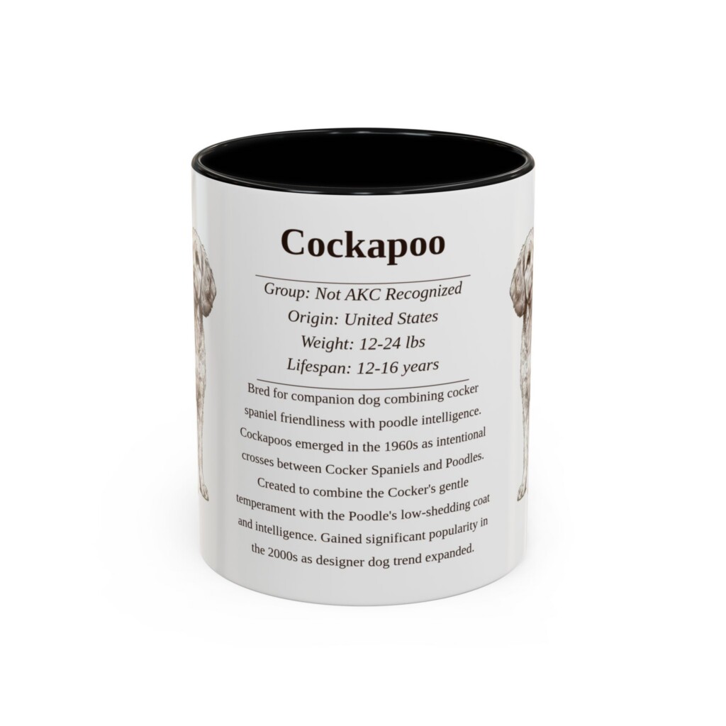 11oz Cockapoo Mug, Black, front view