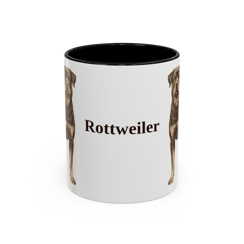 11oz Rottweiler Mug, Vintage Dog Portrait Coffee Mug, Dog Lover Gift