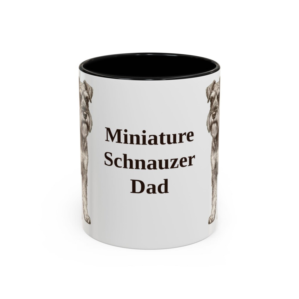 11oz Miniature Schnauzer Dog Dad Mug, Vintage Sketch Coffee Mug, Dog Dad Gift