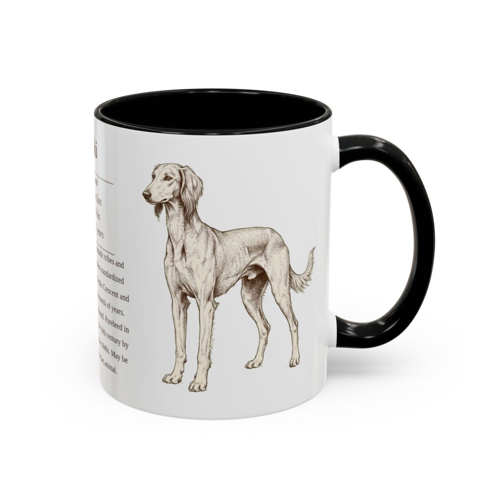 11oz Saluki Mug, Black, right side view