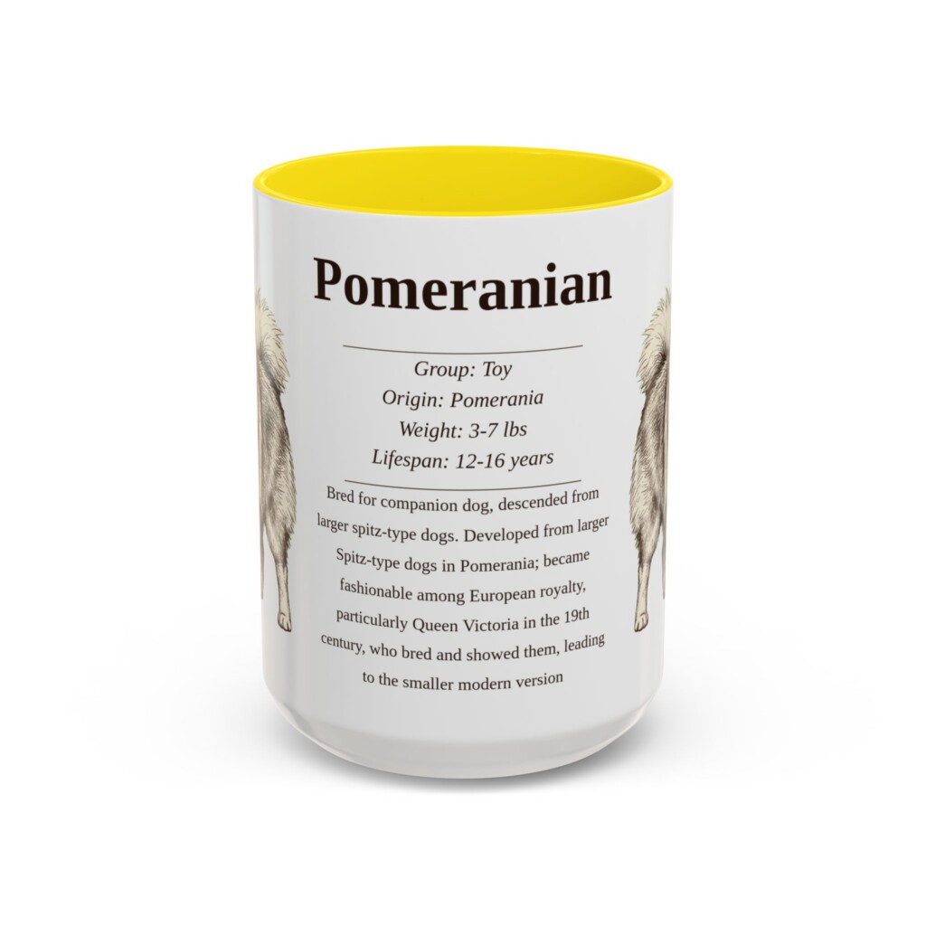 15oz Pomeranian Mug, Red, front view