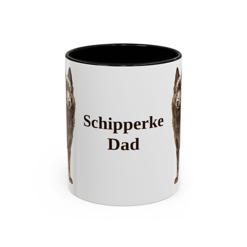 11oz Schipperke Dog Dad Mug, Vintage Sketch Coffee Mug, Dog Dad Gift