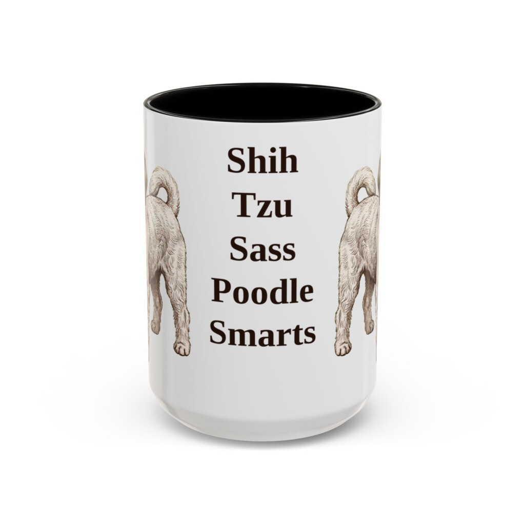 15oz Funny Shih-Poo Mug, Vintage Dog Coffee Mug, Dog Lover Gift