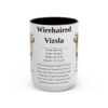 15oz Wirehaired Vizsla Mug, Illustrated Dog Breed Facts Coffee Mug, Vintage Dog Keepsake Gift
