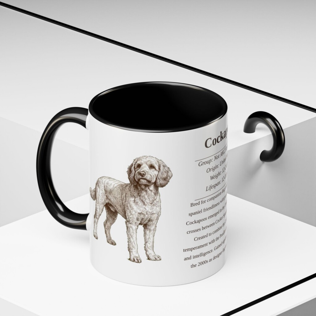 11oz Cockapoo Mug, Black, lifestyle photo