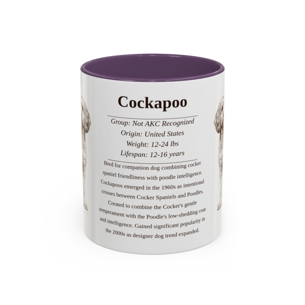 11oz Cockapoo Mug, Light Green, front view