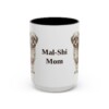 15oz Mal-Shi Dog Mom Mug, Vintage Sketch Coffee Mug, Dog Mom Gift